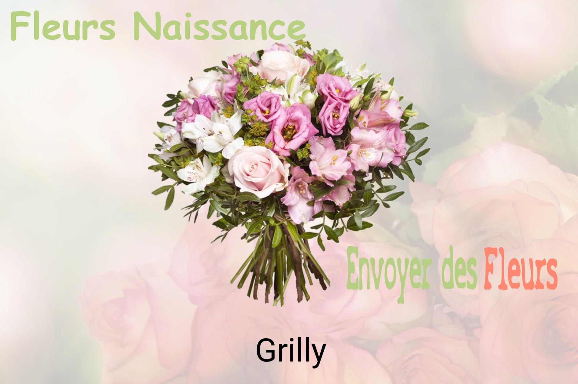 Bouquet de fleurs de naissance livré à Grilly